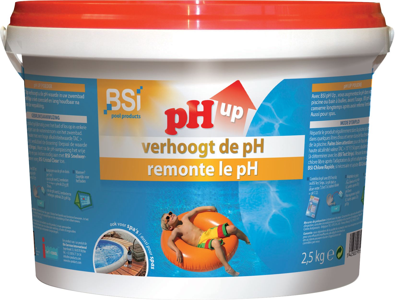 BSI pH Up 2,5kg (poeder) - verhoogt de pH-waarde van je zwembad of spa afbeelding