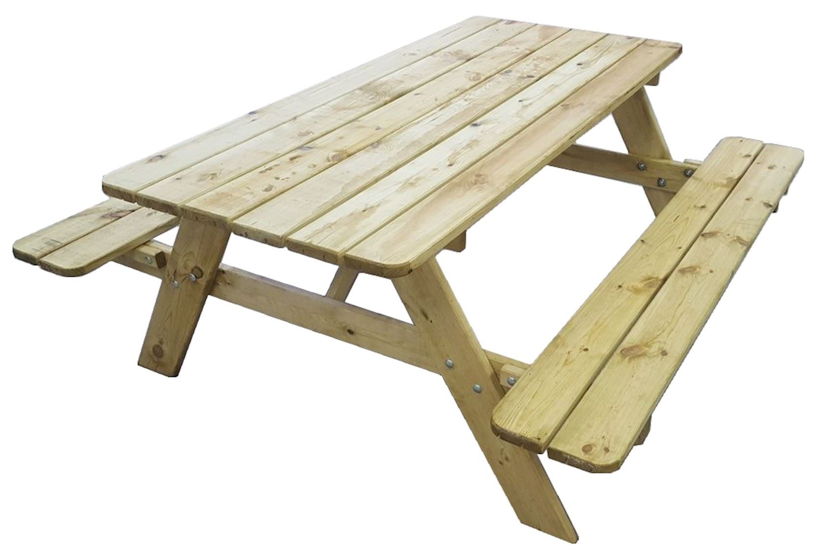 Mullrose picknicktafel - zitbank voor 4 personen - 150 x 150 x 67cm - geïmpregneerd hout afbeelding
