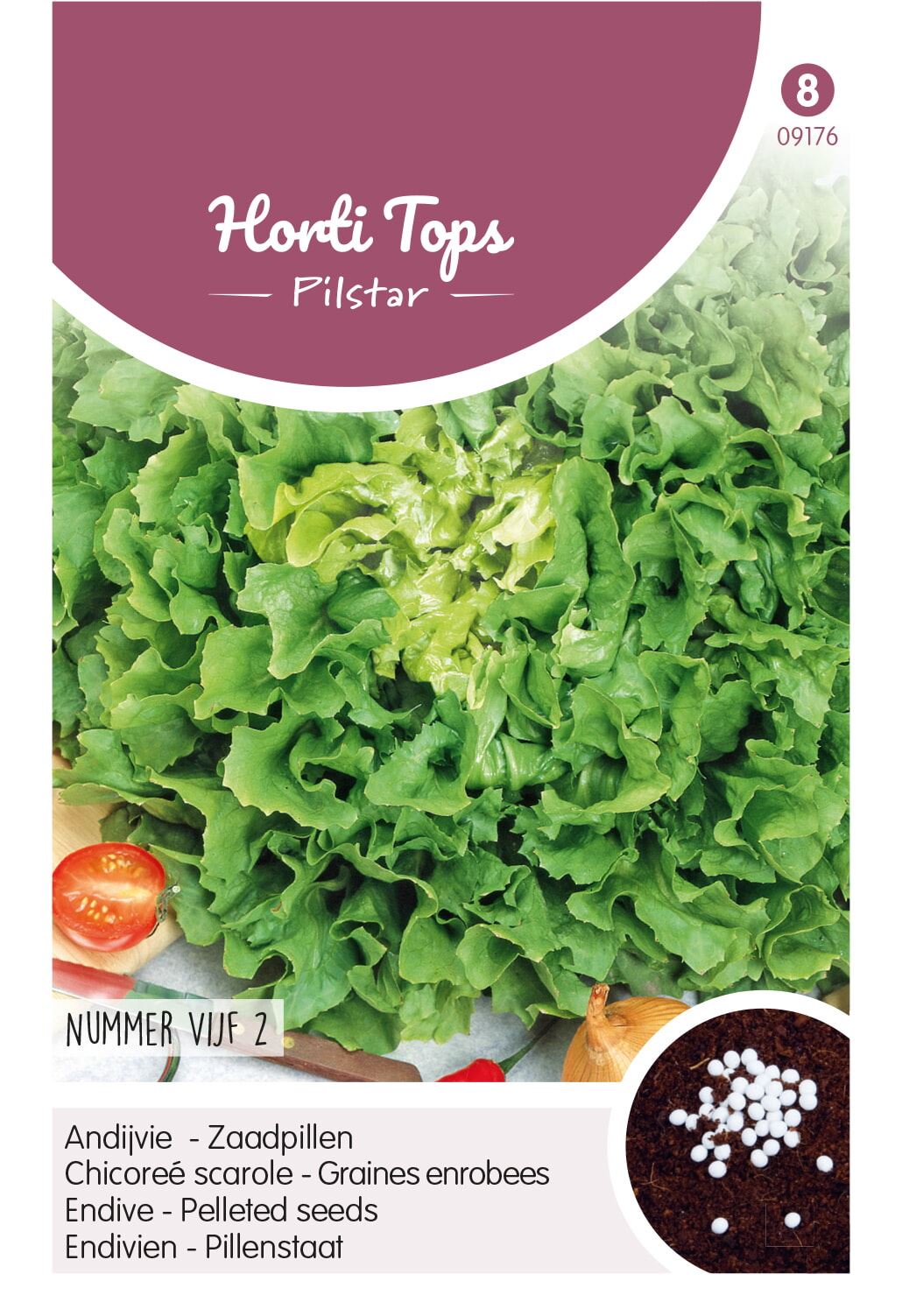 Horti Tops Pilstar Andijvie Zaadpillen - Nummer Vijf 2 - Zaaien tijdens voorjaar - ca. 100 zaaipillen afbeelding