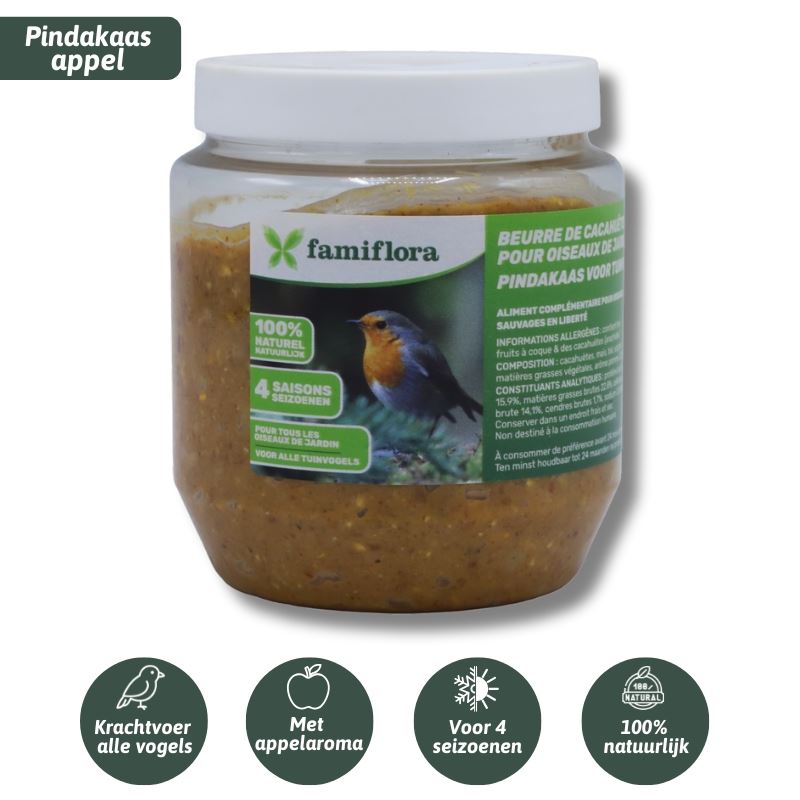 Famiflora pindakaas voor tuinvogels met appel(aroma) - 350 gr afbeelding