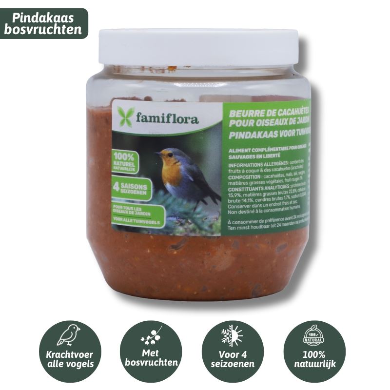 Famiflora pindakaas voor tuinvogels met bosvruchten - 350 gr afbeelding