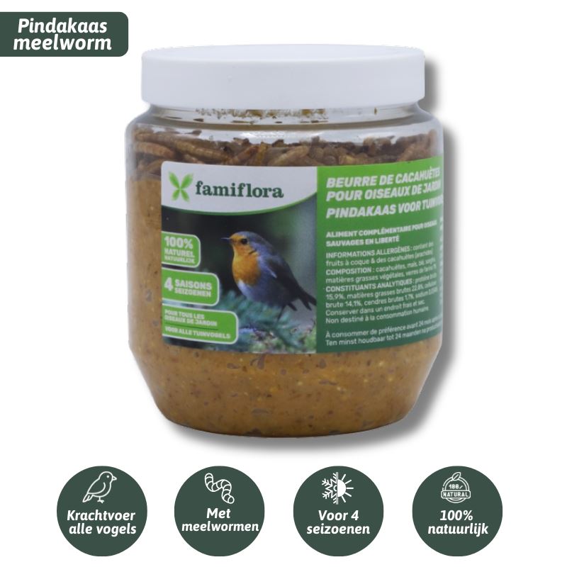 Famiflora pindakaas voor tuinvogels met meelwormen - 350 gr afbeelding