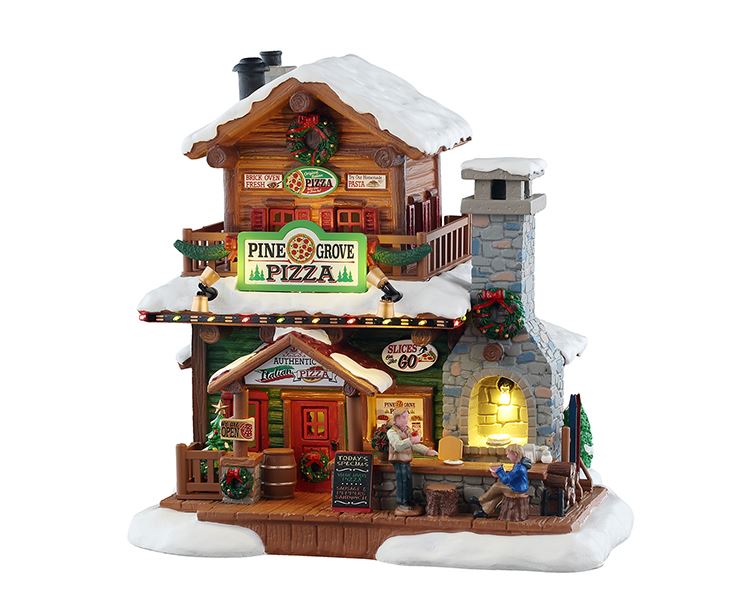 Lemax Vail Village Kersthuisje - Pine Grove Pizza - Met Verlichting - 2025 Collectie