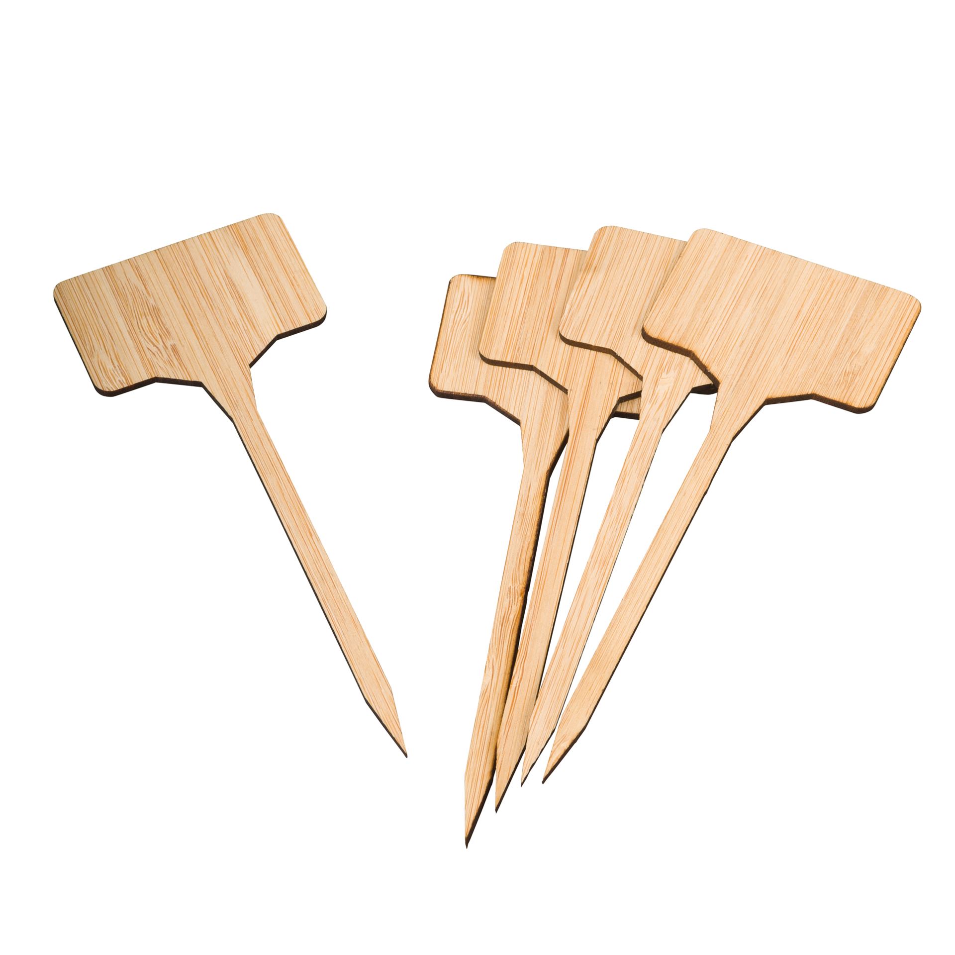 Nature bamboe plaatetiketten - H14,6 x 5,4cm - 5 stuks afbeelding