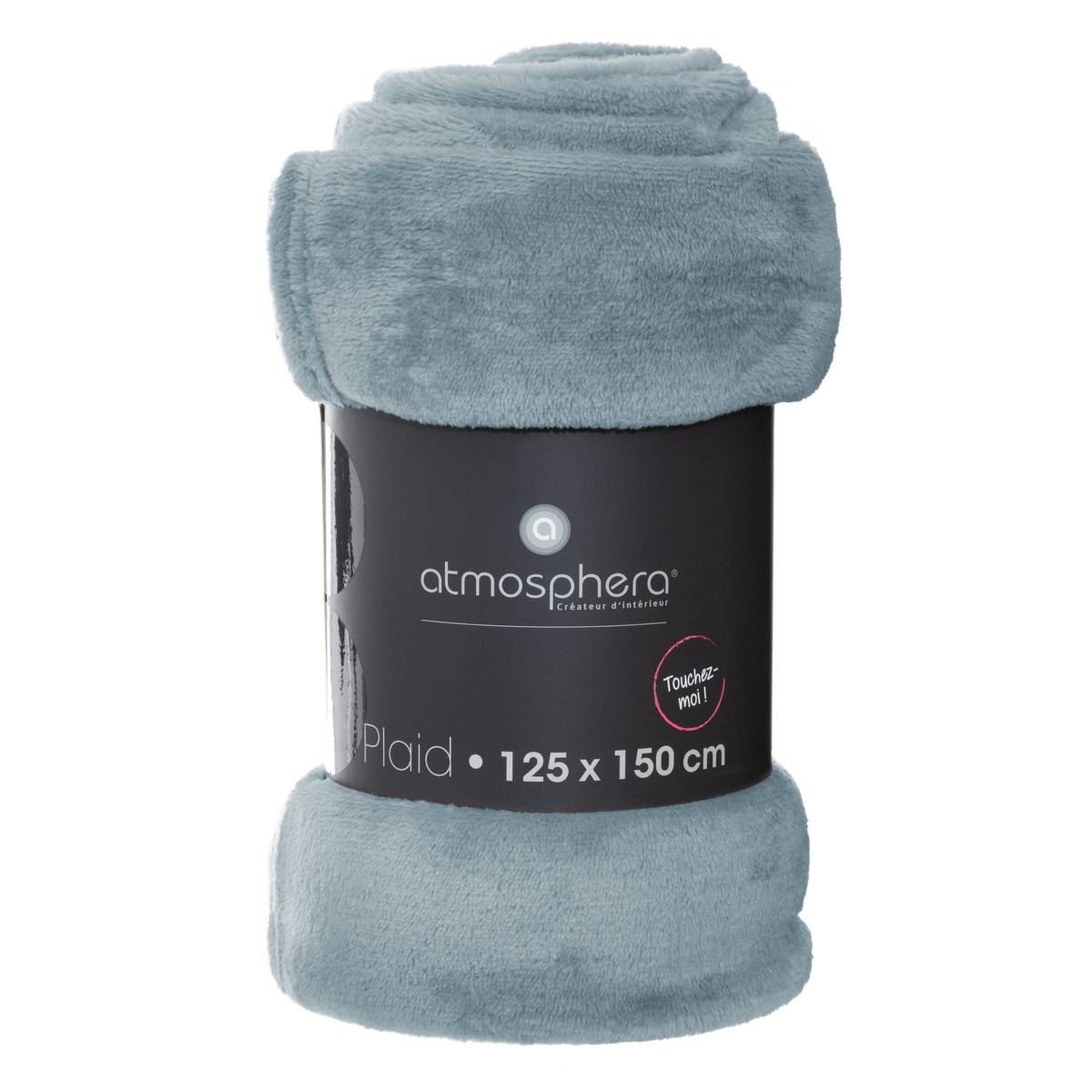 Atmosphera blauwe Flanellen plaid 125x150 cm - 250 g/m² afbeelding