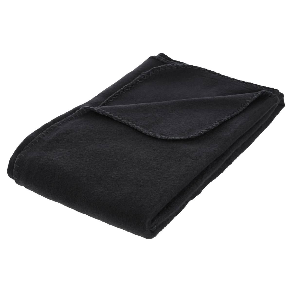 Atmosphera zwarte Polar Fleece Deken 125x150 cm - 180 g/m² afbeelding