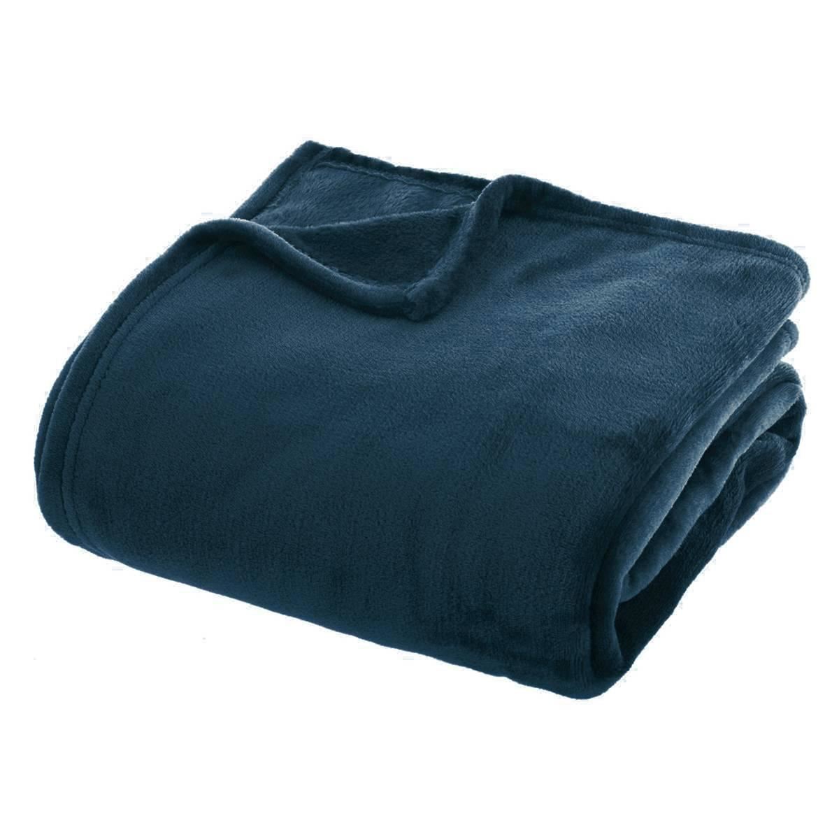 Atmosphera Fleeceplaid - Egeïsche Blauw - 180x230 cm - Polyester