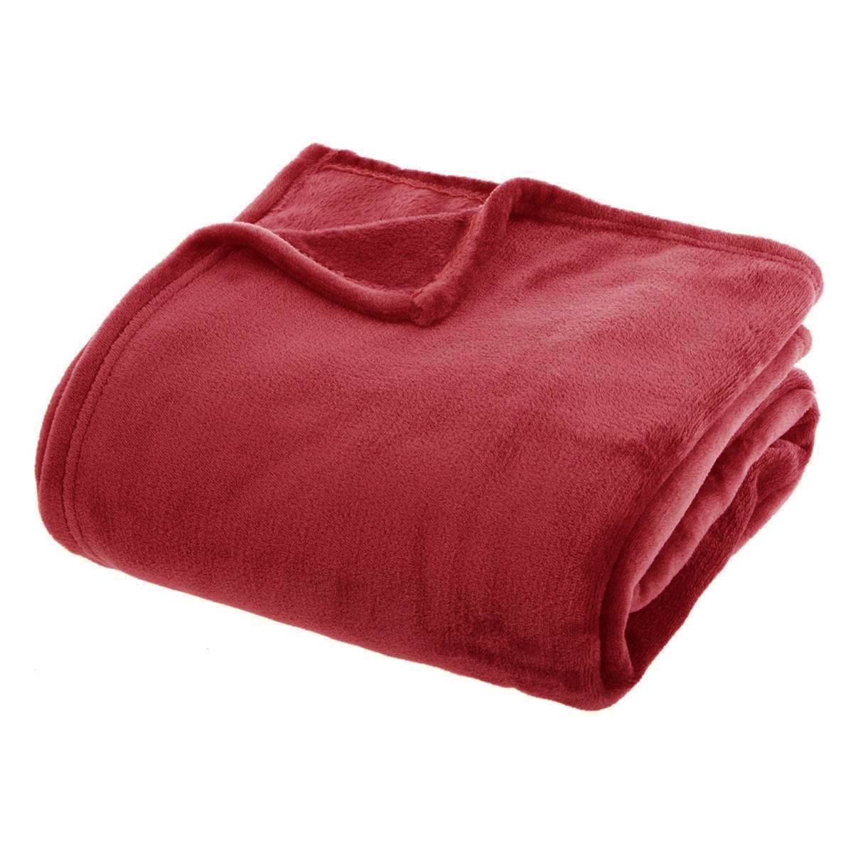 Atmosphera rode Flanellen fleecedeken/plaid 180x230 cm - 250g/m² afbeelding