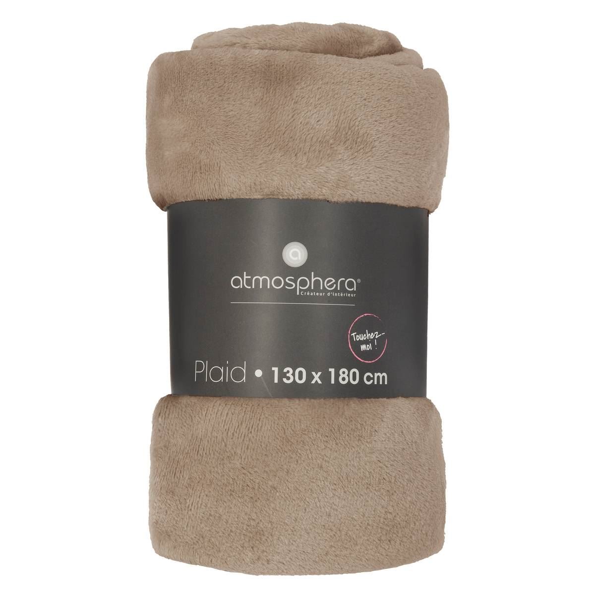 Atmosphera plaid Flanel Uni 130x180cm - Linnen afbeelding