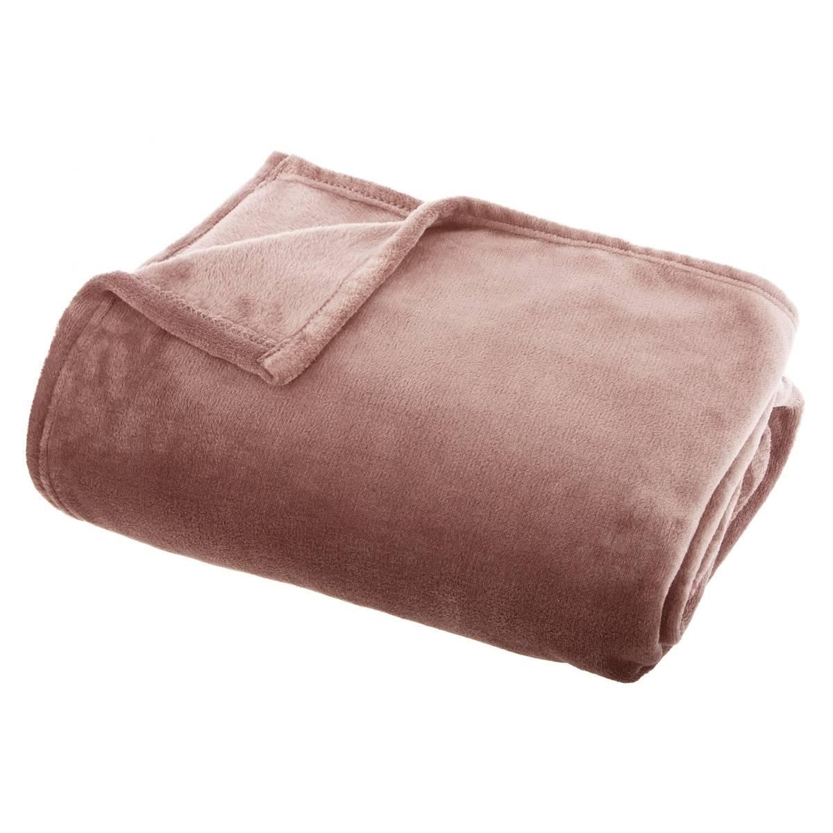 Atmosphera plaid Flanel Uni 130x180cm - Roze