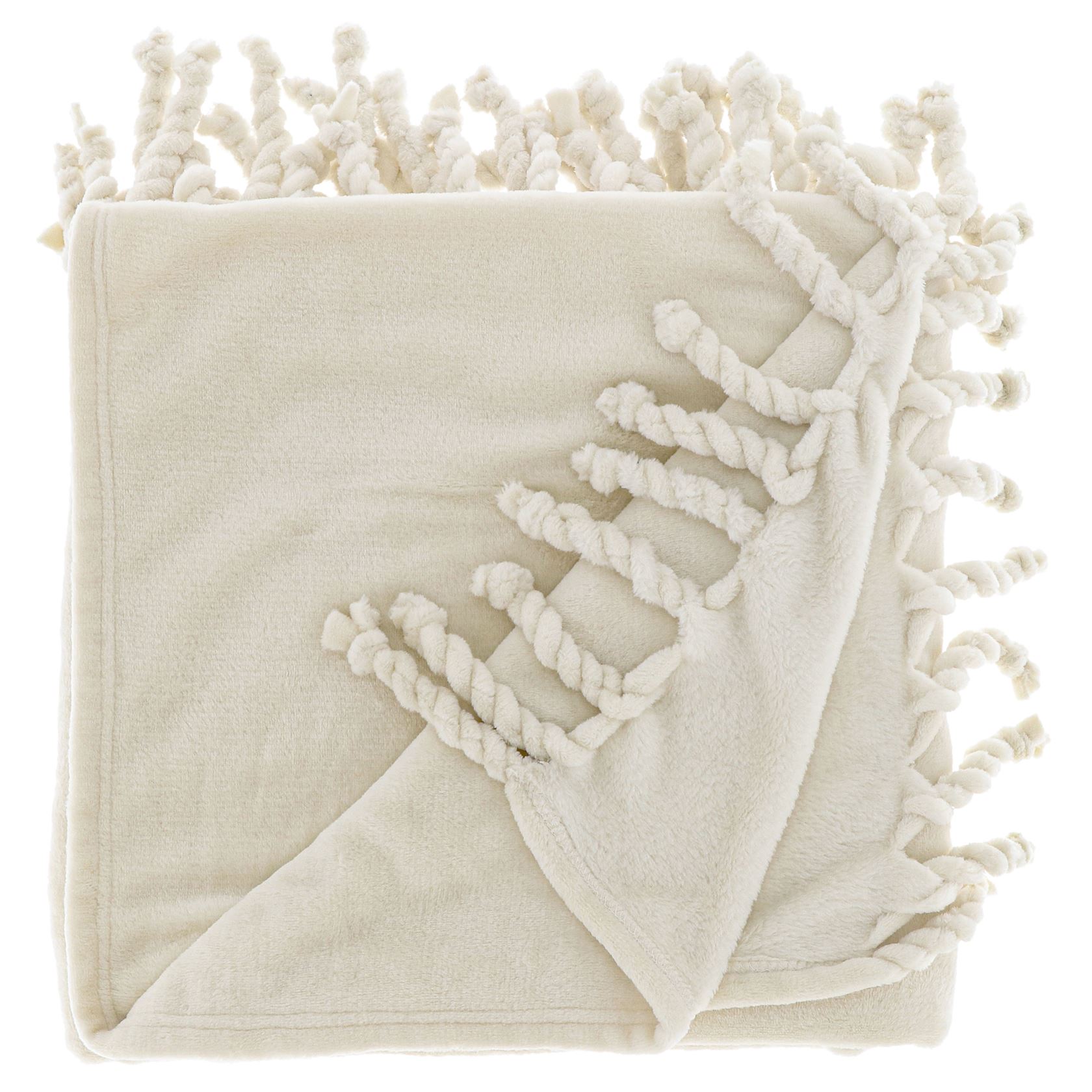 Unique Living fleece plaid'Lieke'- 130x160cm - Ivory afbeelding
