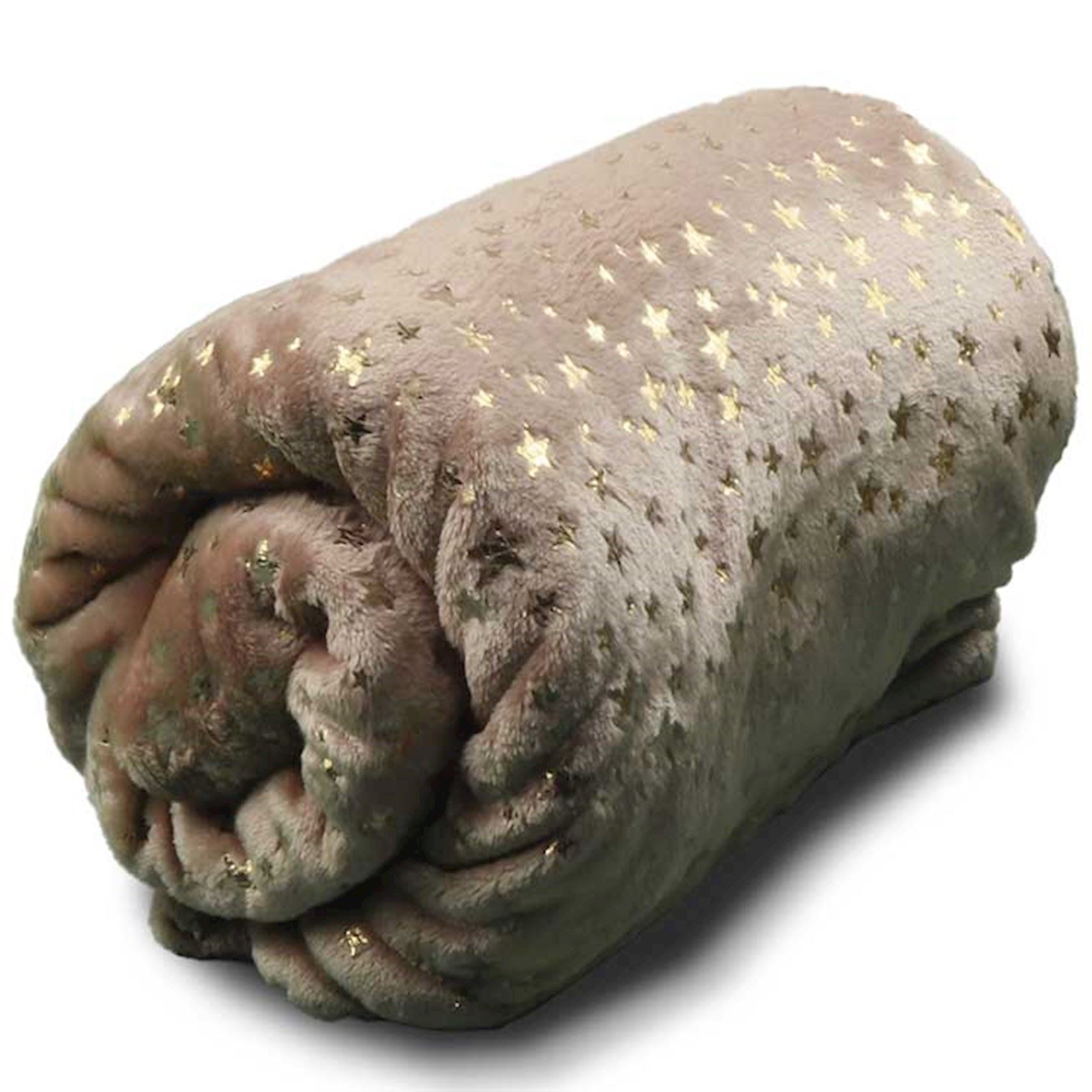 Unique Living fleece plaid'Xmas Glitter Star'130x160cm - Taupe afbeelding