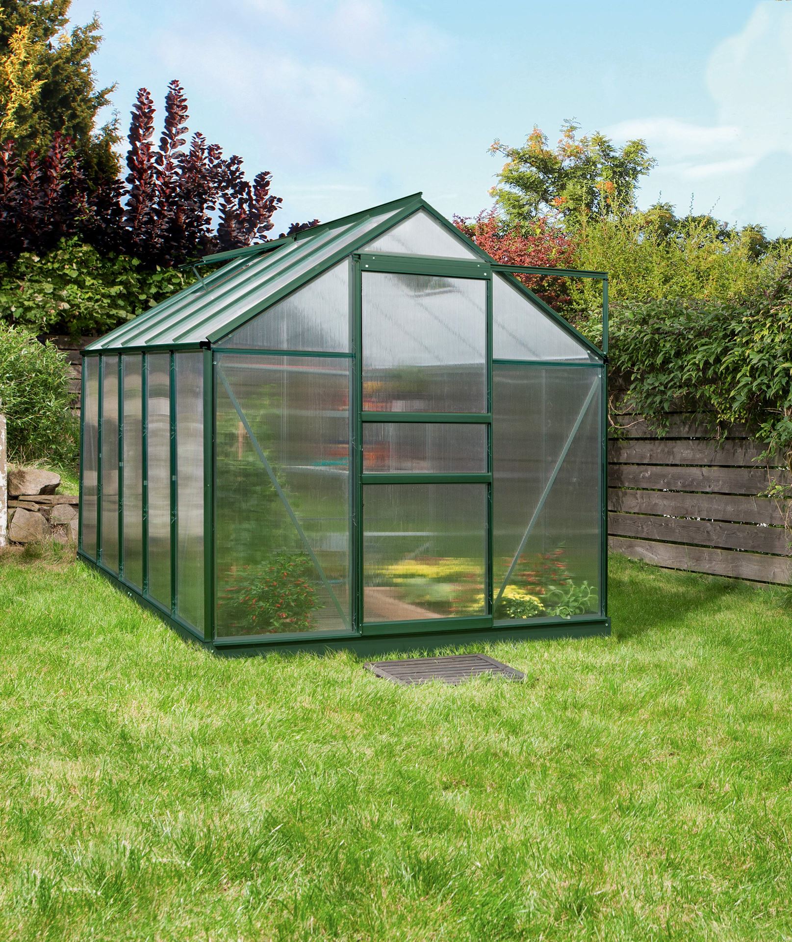 Vitavia Planet serre - 6,2m² - met 6 mm polycarbonaat - Donkergroen afbeelding