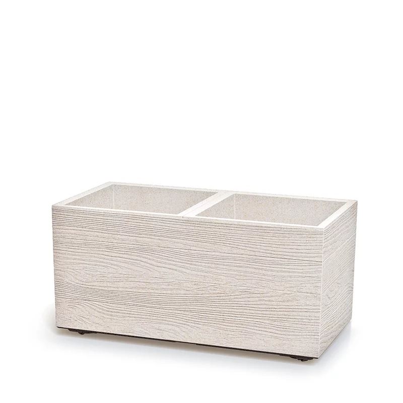Prosperplast Madera Case Eco Wood Plantenbak - ECO Wit - 77 cm - Met echt hout