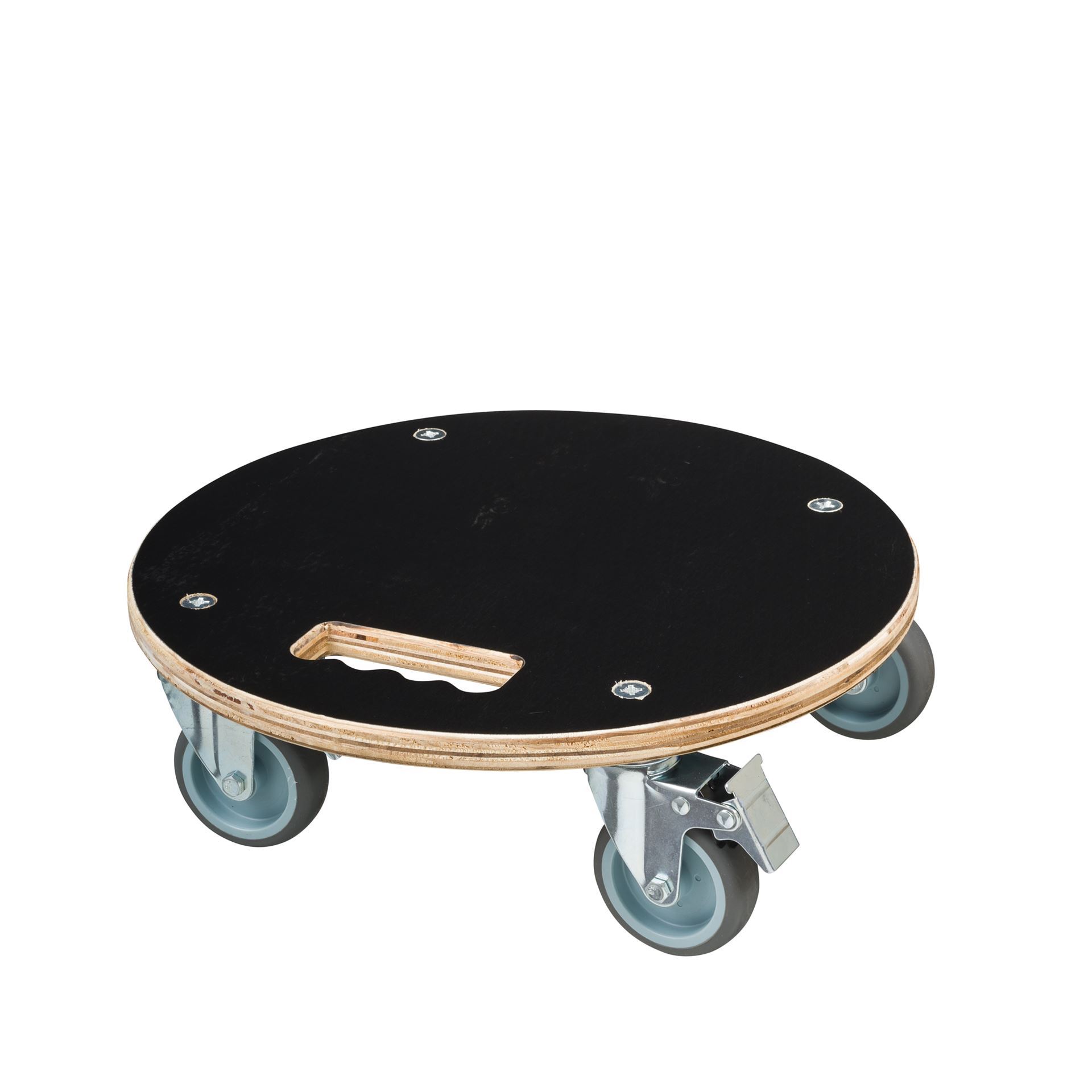 Nature ronde planttrolley zwart hout - H11 xØ38cm - Tot 250kg afbeelding
