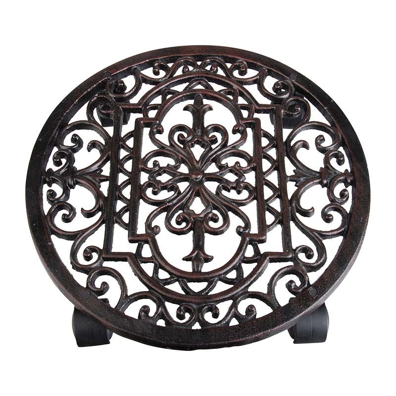 Esschert Design planttrolley gietijzer - Antiek rond 29 cm afbeelding
