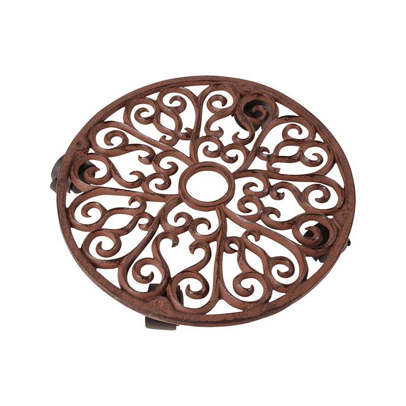 Esschert Design plantentrolley rond L - LxBxH: 34,5x34,5x6,4cm afbeelding