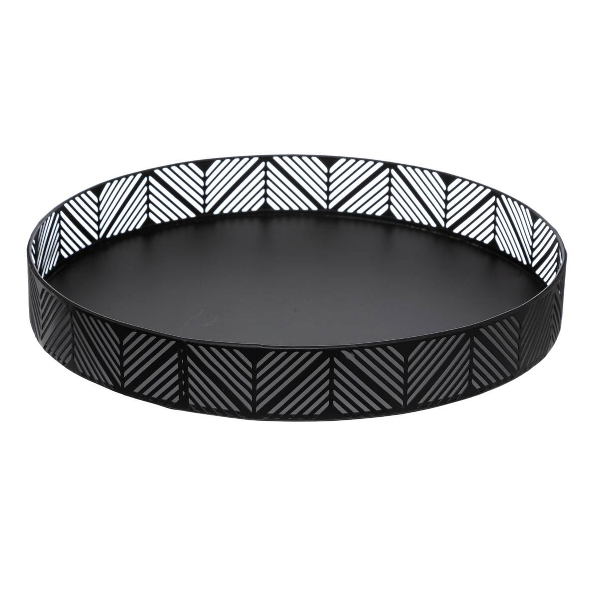 Secret de Gourmet metalen dienblad - Zwart - Diameter 30 cm afbeelding