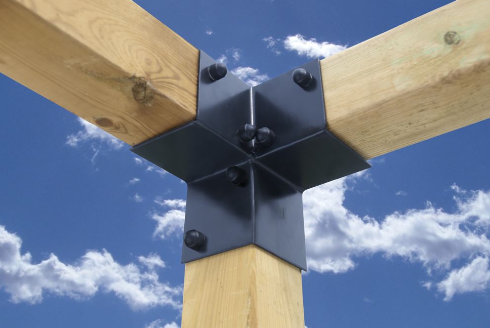 Platinum pergola bouwpakketvoor montage - Zwarte hoeksteun