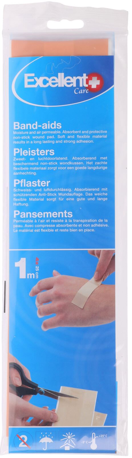 Pleister strook 100cm - 6cm breed - Non-sticking wondkussen afbeelding