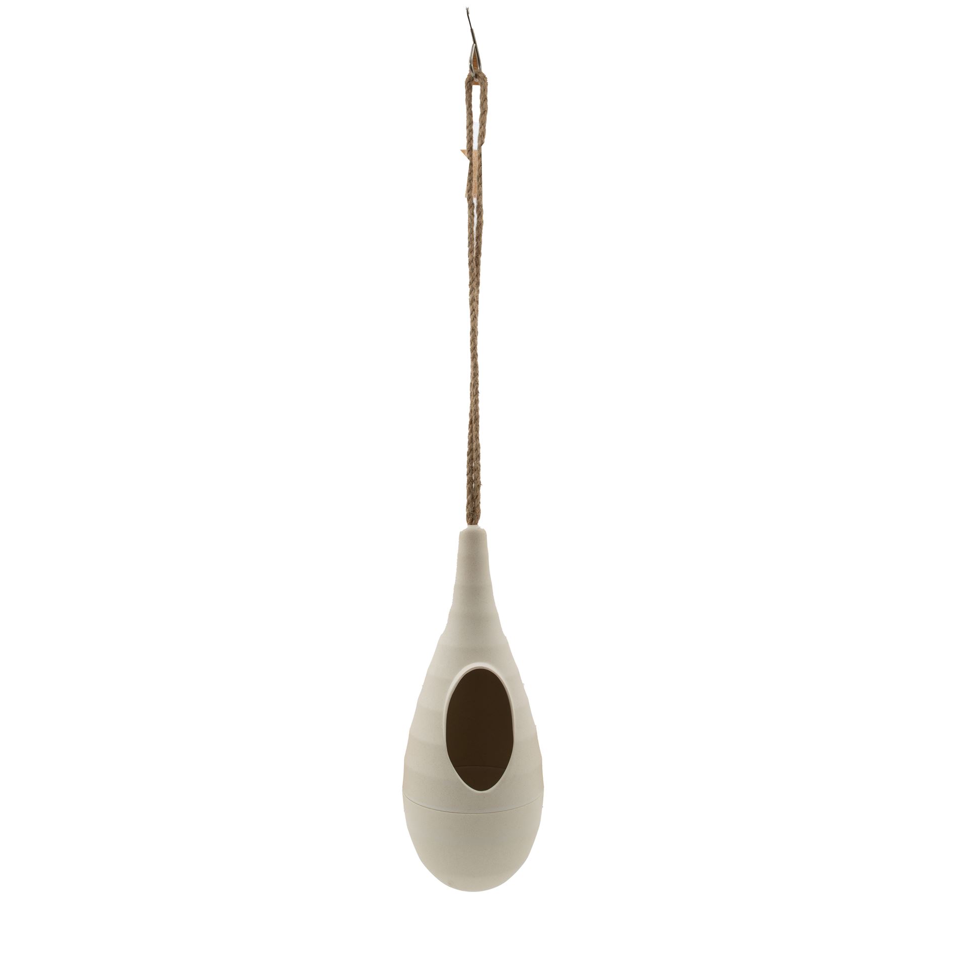 Point-Virgule - voederhuisje"druppel"uit bamboevezel - gebroken wit -Ø10 x H25 cm afbeelding