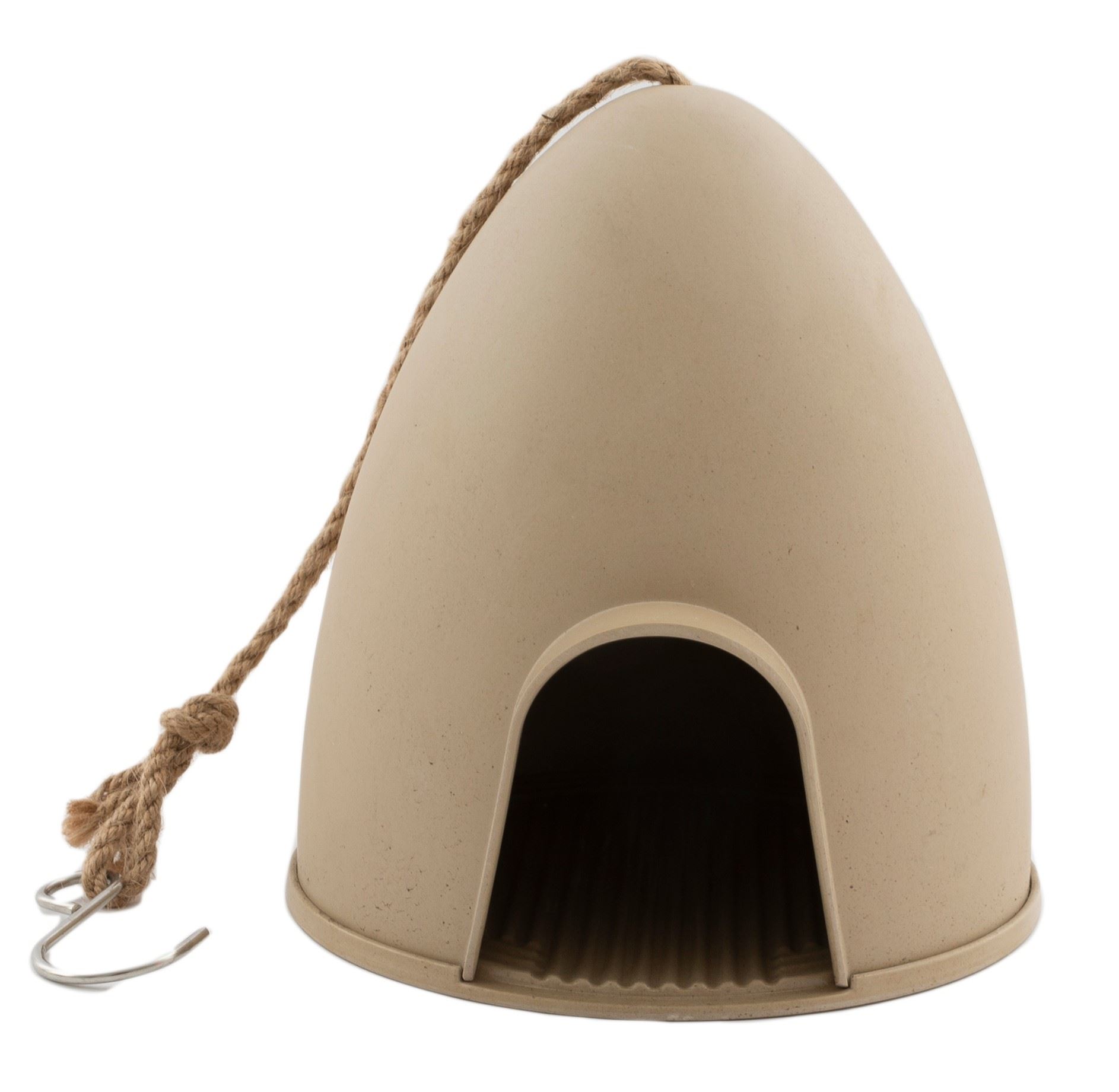 Point-Virgule - vogelvoederhuisje uit bamboevezel - beige -Ø18 x H17 cm afbeelding