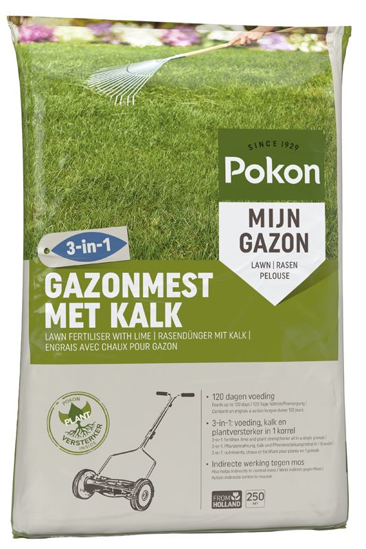 Pokon gazonmest met kalk - 16,8kg tot 250m² afbeelding