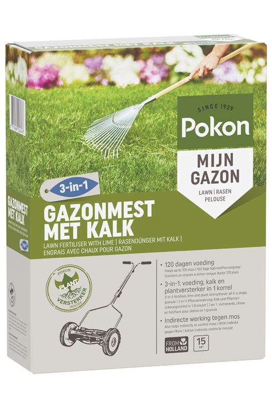 Pokon gazonmest met kalk - 1kg tot 15m² afbeelding
