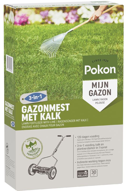 Pokon gazonmest met kalk - 2kg tot 30m² afbeelding