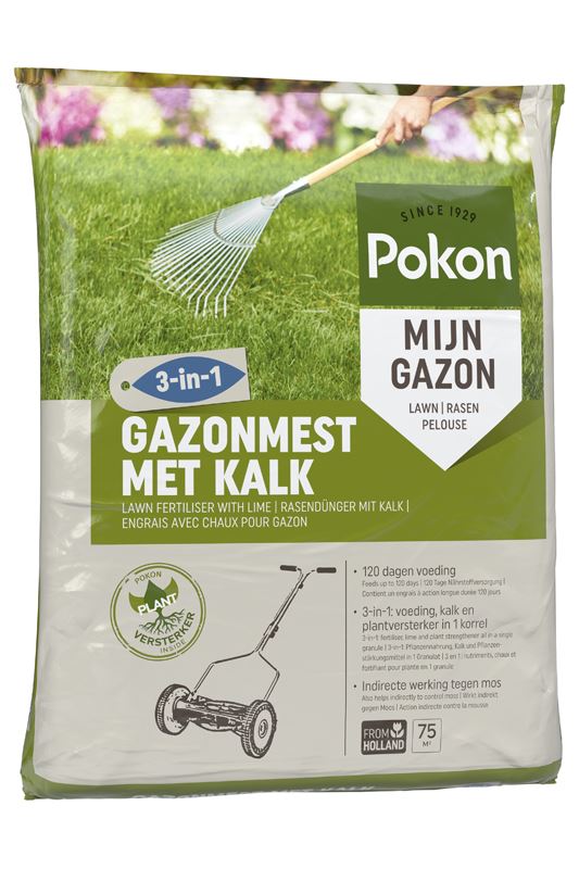 Pokon gazonmest met kalk - 5kg tot 75m² afbeelding
