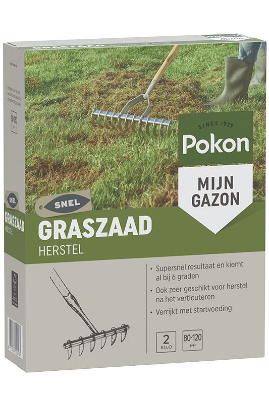 Pokon graszaad 2 kg tot 120 m² – herstel SOS afbeelding