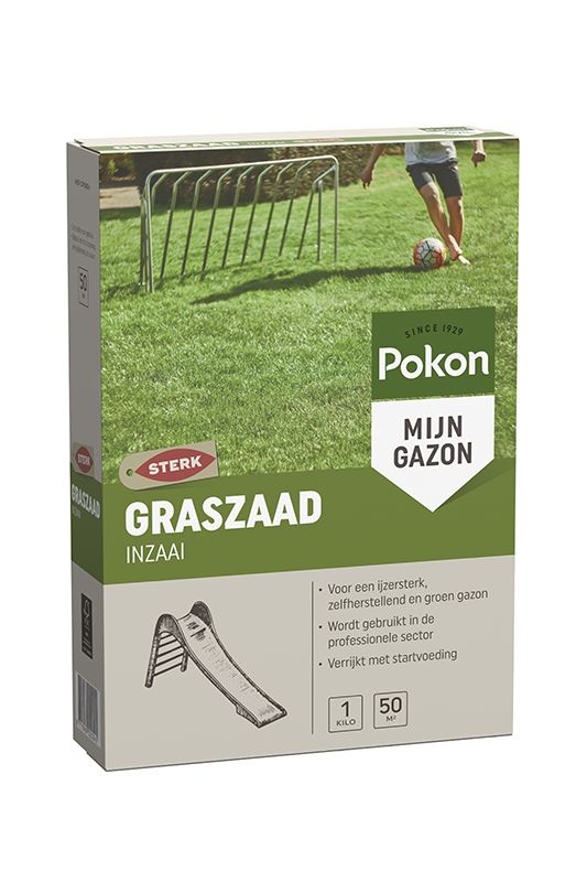 Pokon graszaad 1 kg tot 50 m² – inzaai afbeelding