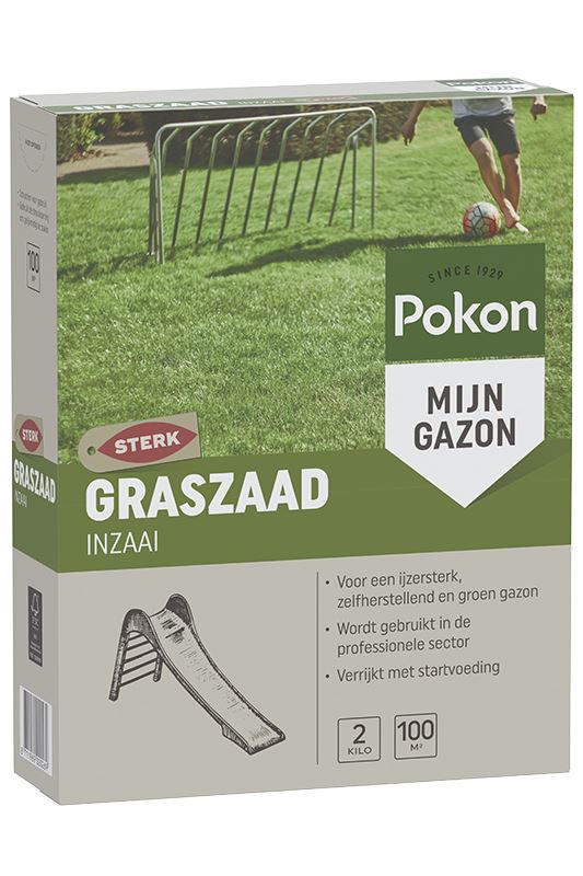 Pokon graszaad 2 kg tot 100 m² – inzaai afbeelding