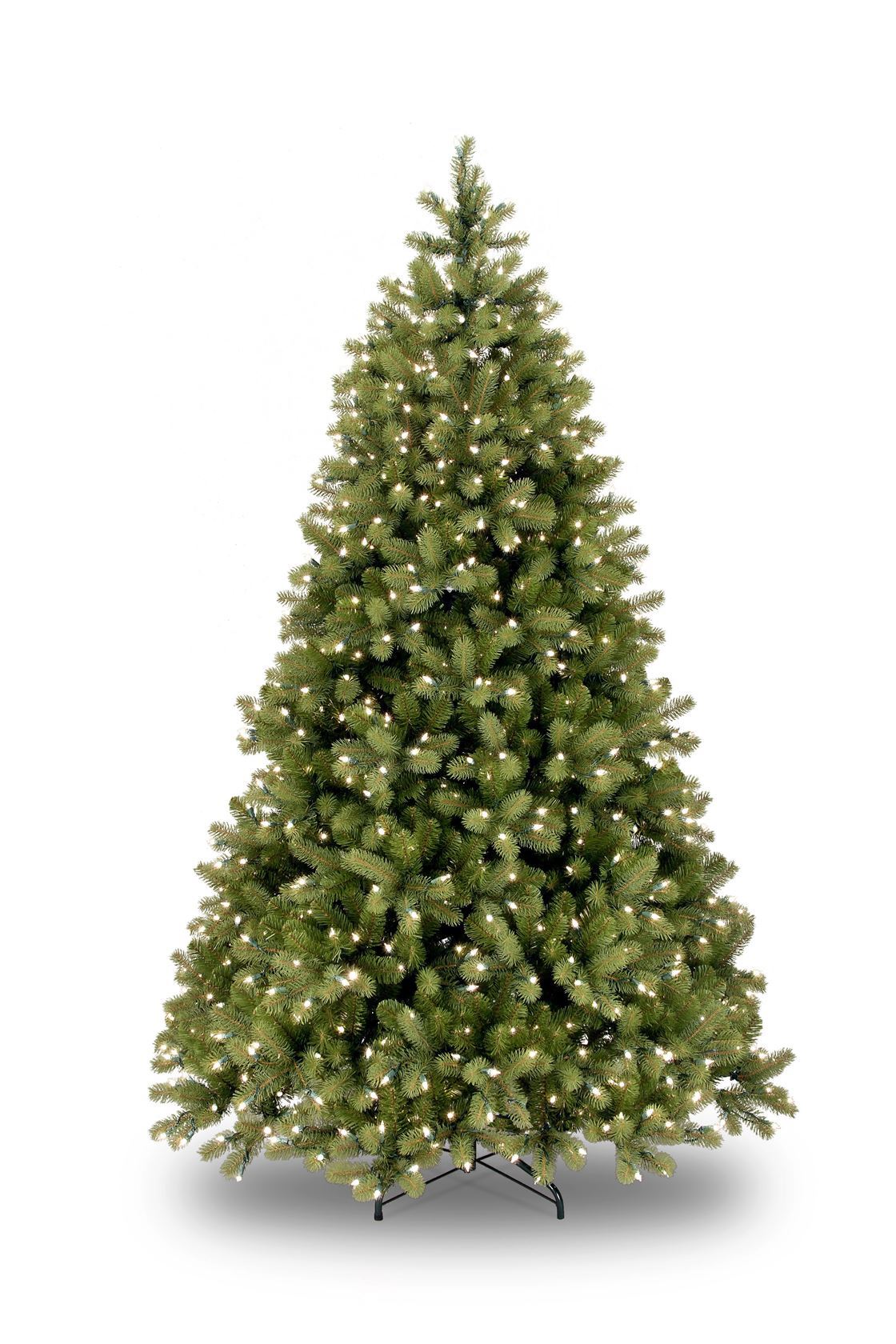 Poly Bayberry Hinged verlichte kunstkerstboom - 198 cm - Groen - Diameter 130 cm - 1227 tips - 500 ledlampjes (warm wit) - Metalen voet