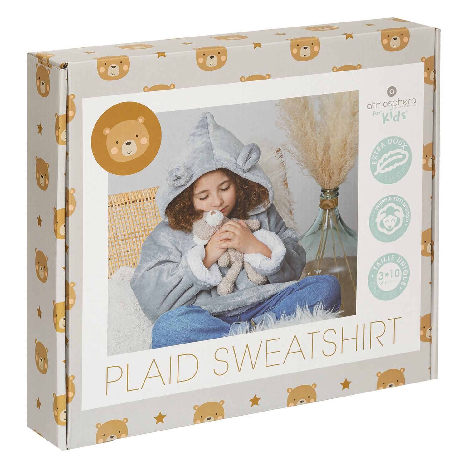 Atmosphera poncho plaid kids - Beer - Geschikt voor kinderen van 3-10 jaar afbeelding