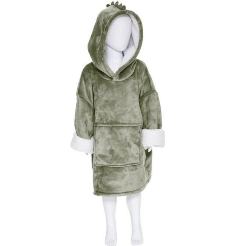 Atmosphera poncho plaid kids - Draak - Geschikt voor kinderen van 3-10 jaar afbeelding