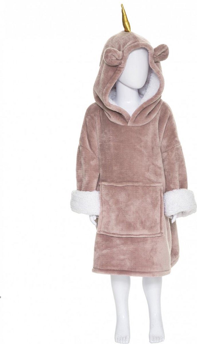 Atmosphera poncho plaid kids - Unicorn - Geschikt voor kinderen van 3-10 jaar afbeelding