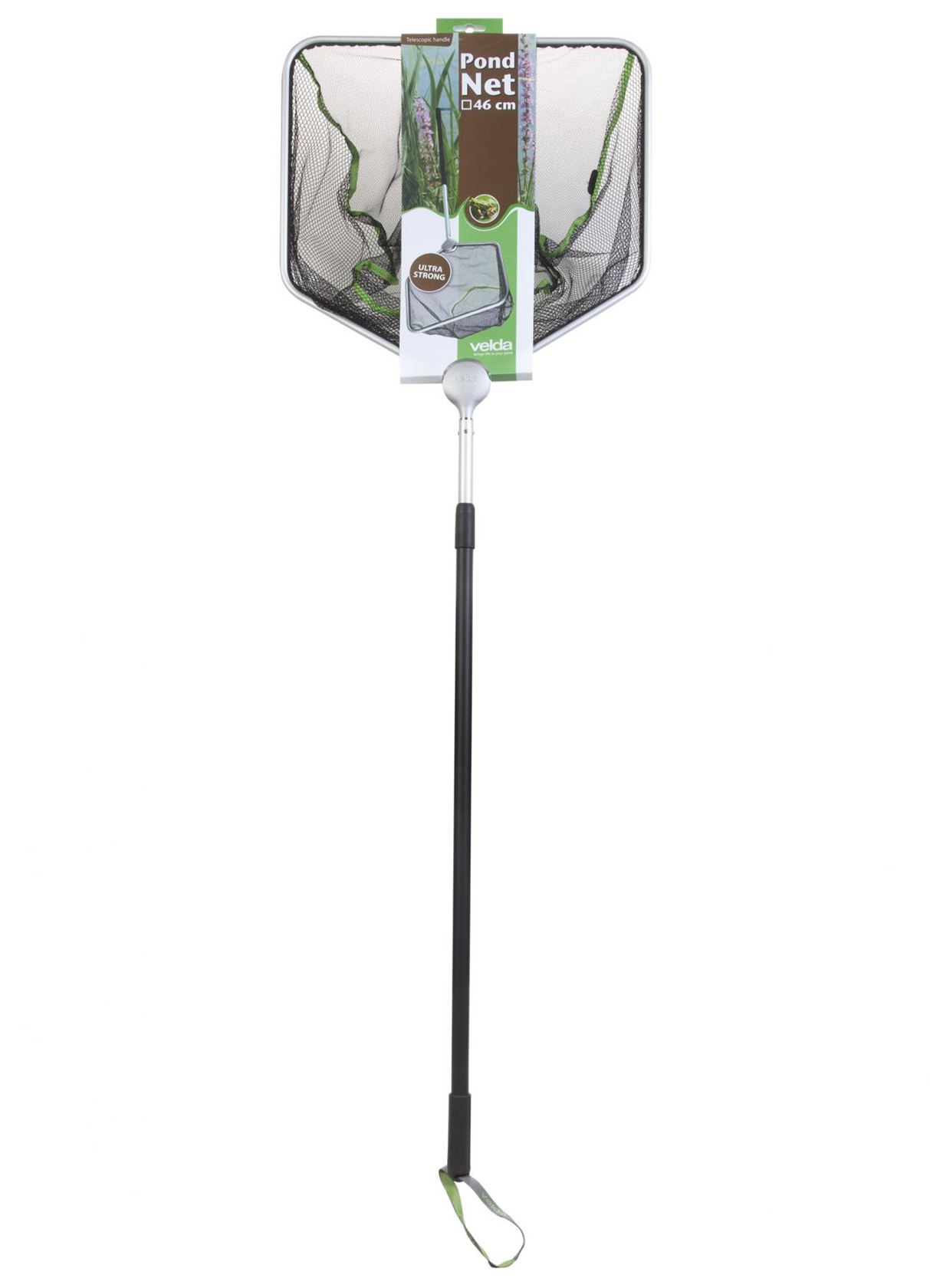 Velda Pond Net vierkant 46 cm met Telesc. - vierkant zwart schepnet met telescopische steel afbeelding