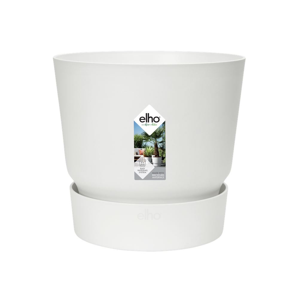 elho Greenville Round 25 - Wit (Wit) -Ø 24 x H 23 cm - Ideaal voor buiten - 100% gerecycled afbeelding
