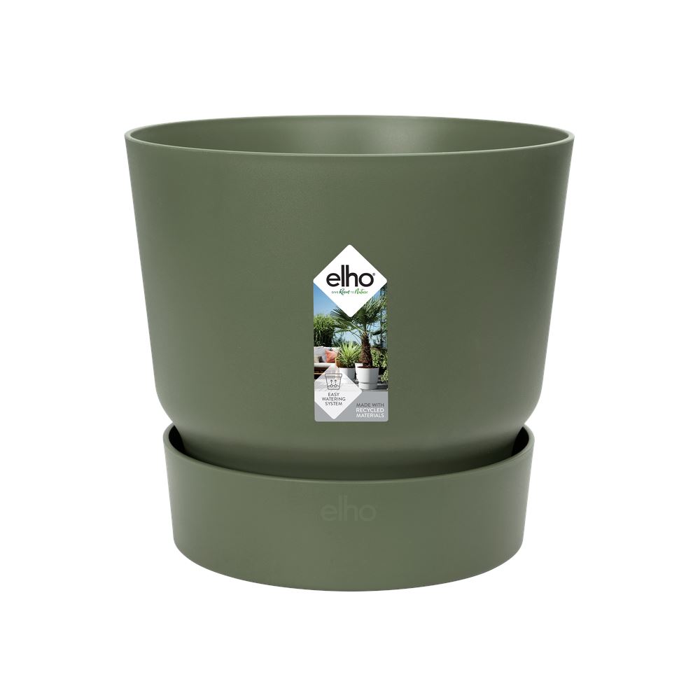 elho bloempot Greenville Round 40 - Blad groen (Groen) - Diameter 39 x H 37 cm afbeelding