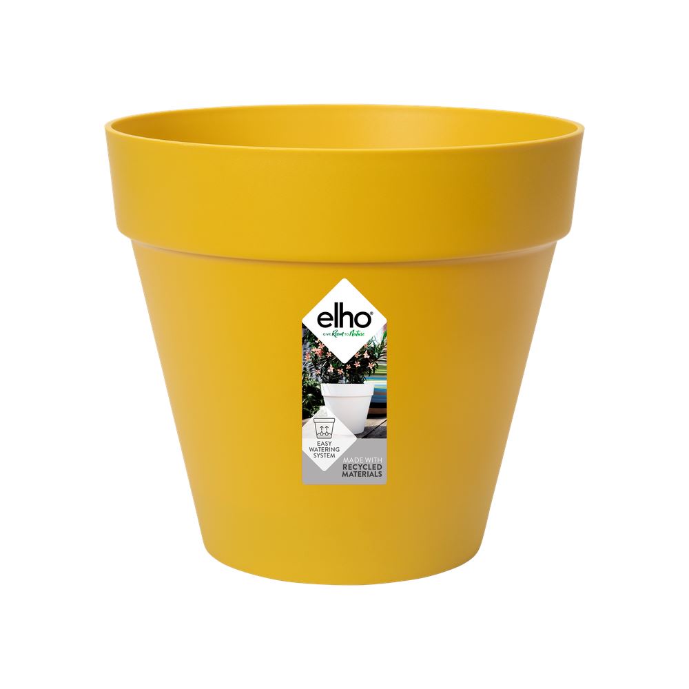 elho Loft Urban Rond 30 - Oker (Geel) -Ø 29 x H 26 cm - Ideaal voor buiten - 100% gerecycled afbeelding