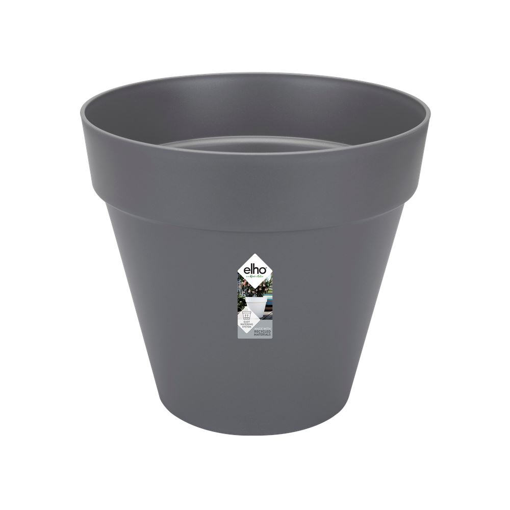 elho Loft Urban Rond Wielen 40 - Antraciet (Zwart) -Ø 39 x H 35 cm - Ideaal voor buiten - 100% gerecycled afbeelding