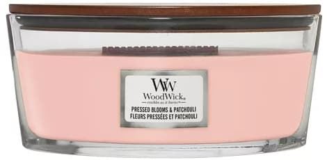 WoodWick geurkaars - Ellipse HearthWick Flame - Pressed Blooms&Patchouli afbeelding