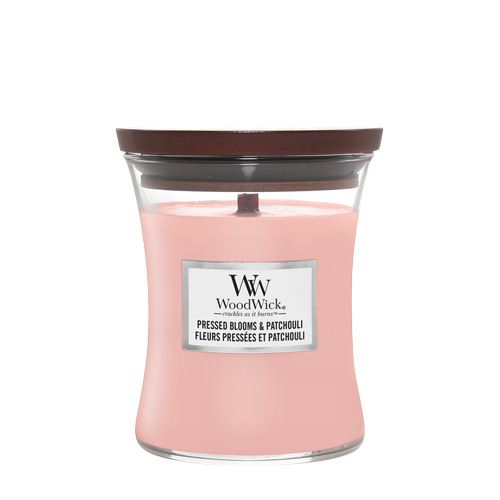 WoodWick geurkaars - Medium Hourglass - Pressed Blooms & Patchouli