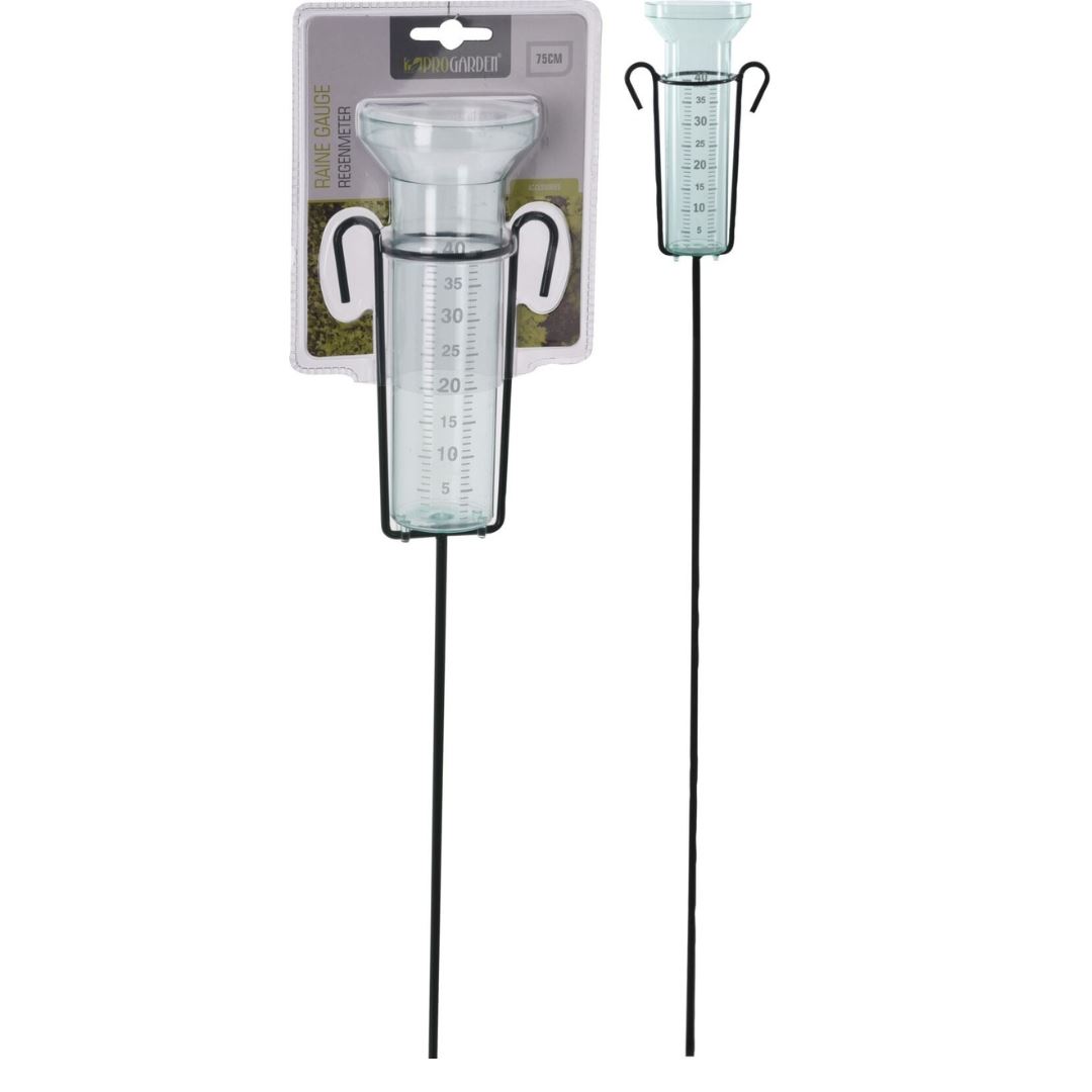 Pro-Garden regenmeter op steel/grondpen - Tot 40mm regen - H75cm afbeelding