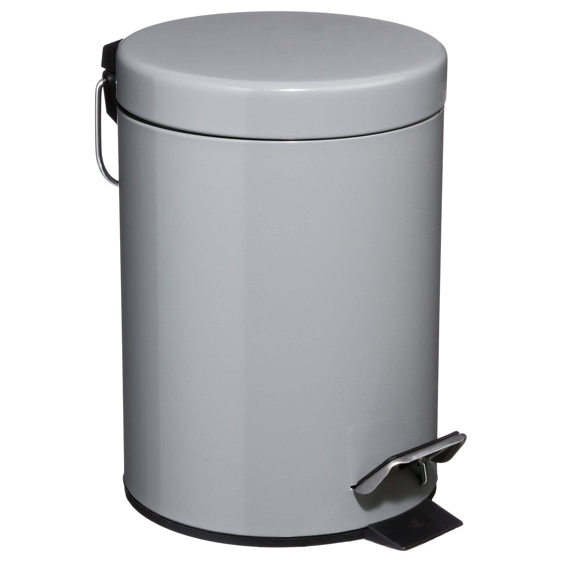 Grijze Metalen Afvalbak - 3 Liter - Rond afbeelding