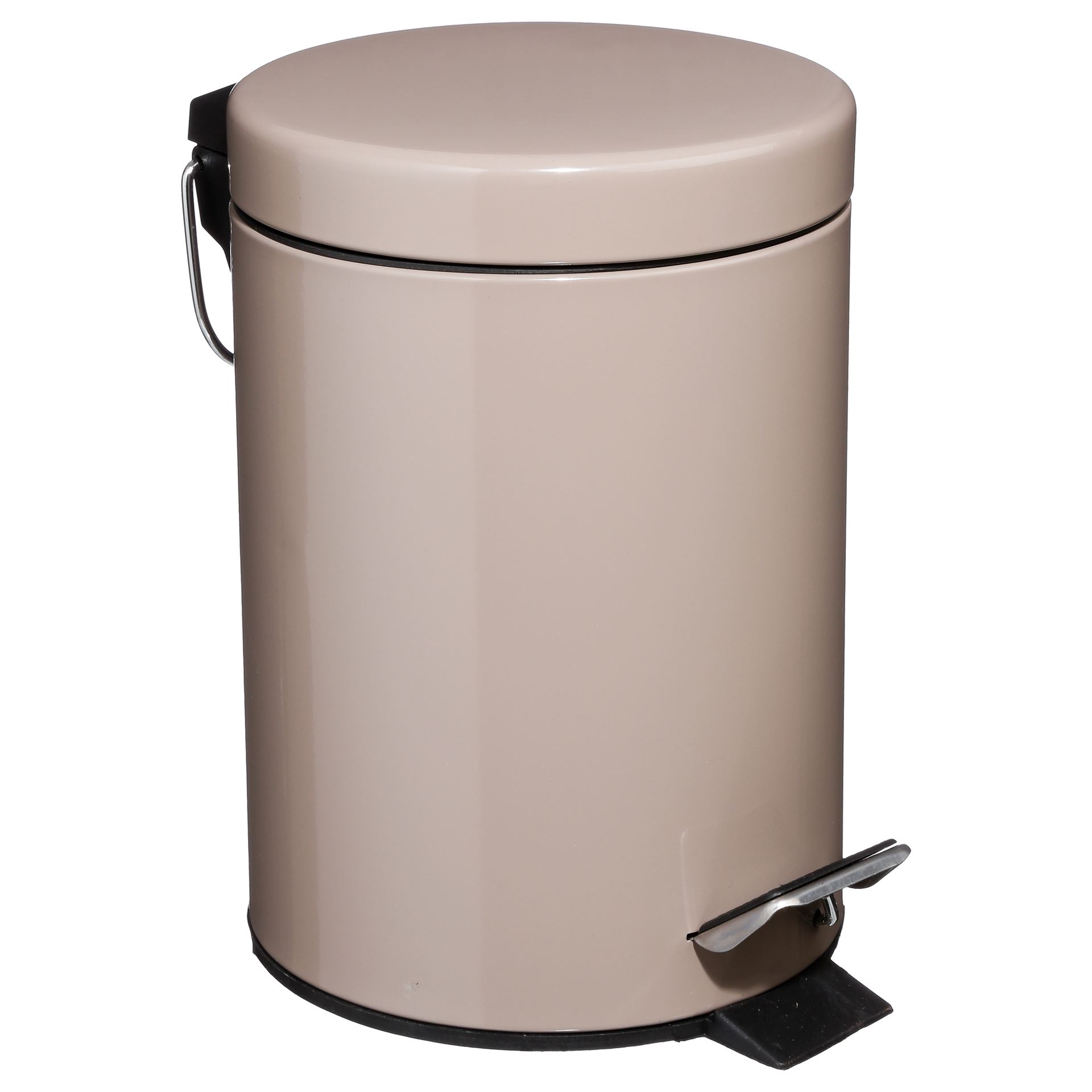Taupe Metalen Afvalbak - 3 Liter - Rond afbeelding
