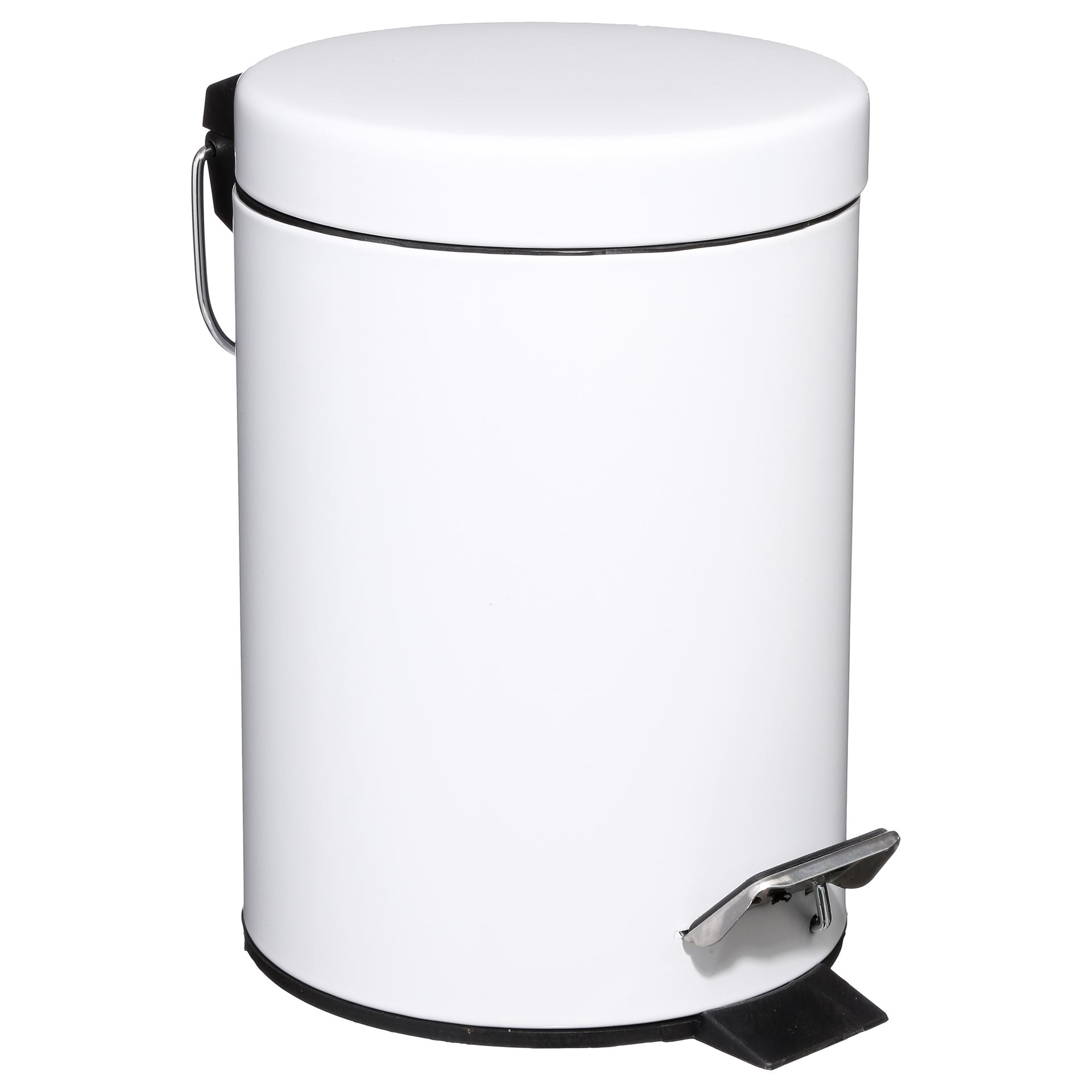 Witte Metalen Afvalbak - 3 Liter - Rond afbeelding