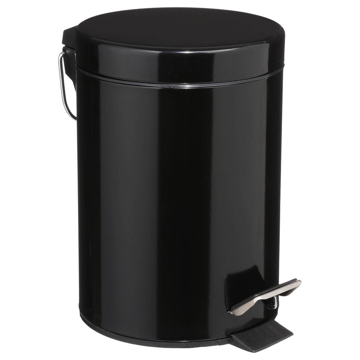 Zwarte Metalen Afvalbak - 3 Liter - Rond afbeelding