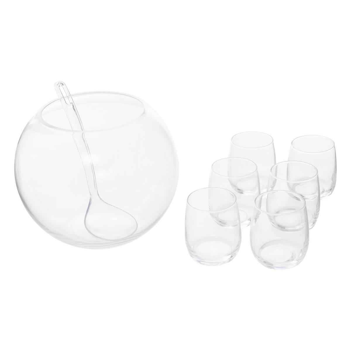 Secret de Gourmet Sangria en Punch Bowl Set - 8-Delig - Glas - Inclusief 6 Glazen